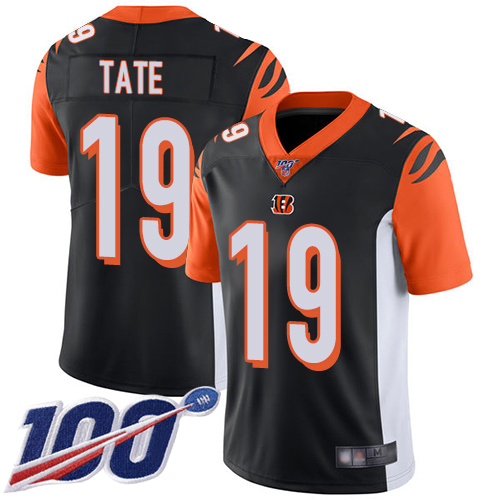 Cincinnati Bengals Limited Black Men Auden Tate Home Jersey NFL Footballl 19 100th Season Vapor Untouchable